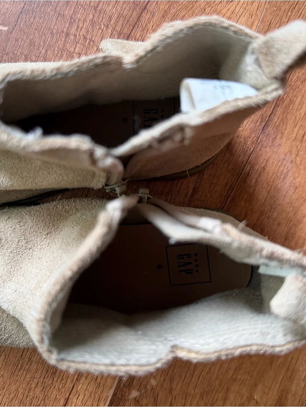 GAP Kids Suede Ruffle Ankle Boots in Light Beige